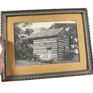 VTG Framed Black & White Framed Print Photo Art Cabin Wall Hanging Home Decor HN